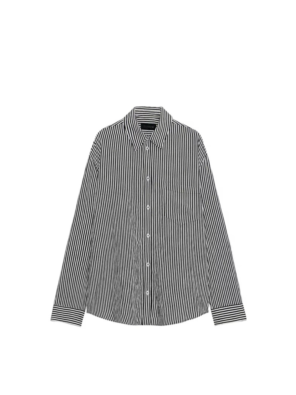 Black and White Vertical Stripe women Shirt